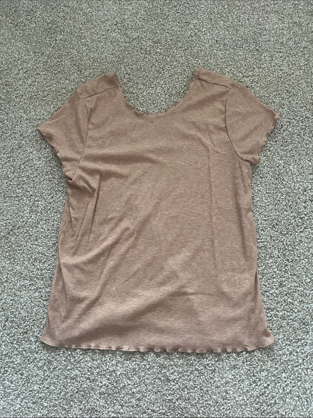 Nike Yoga Tan Scoop Neck Short Sleeve Size Large